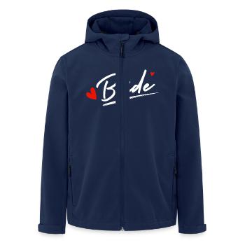 Brautherzen - Brautgeschenk - Recycelte Männer Softshell-Jacke von Stanley/Stella - Navy - Vorne - AI Model Male 185 light (185cm)