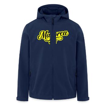 Mallorca Ornament - Men’s Recycled Softshell Jacket by Stanley/Stella - navy - Front - AI Model Male 185 light (185cm)