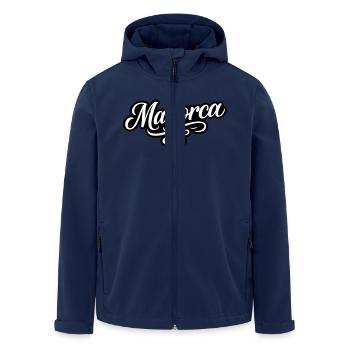 Mallorca Schriftzug - Recycelte Männer Softshell-Jacke von Stanley/Stella - Navy - Vorne - AI Model Male 185 light (185cm)