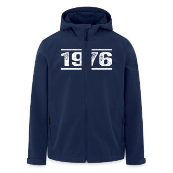 1976 Retro 1976 Geburtstag 1976 Vintage 1976 - Recycelte Männer Softshell-Jacke von Stanley/Stella - Navy - Vorne - AI Model Male 185 light (185cm)