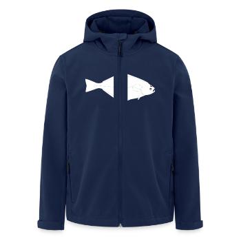 Heilbutt Vollformat weiß - Recycelte Männer Softshell-Jacke von Stanley/Stella - Navy - Vorne - AI Model Male 185 light (185cm)