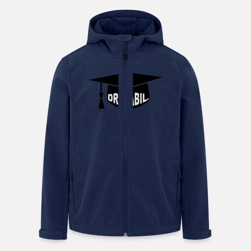 PhD - Cadeau - Mortier - Habilitation - Veste softshell homme en polyester recyclé Stanley/Stella - marine