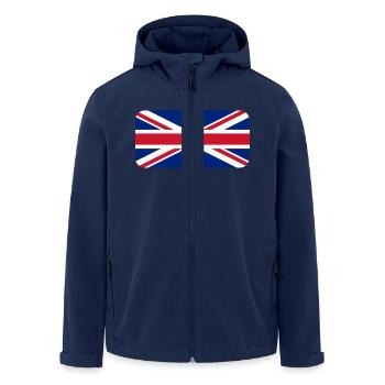 UK FLAG round corner 400 dpi - Men’s Recycled Softshell Jacket by Stanley/Stella - navy - Front - AI Model Male 185 light (185cm)