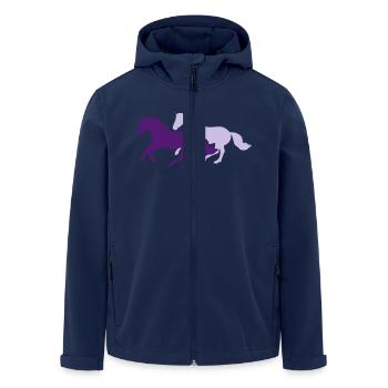 Deux chevaux au galop - Veste softshell homme en polyester recyclé Stanley/Stella - marine - Devant - AI Model Male 185 light (185cm)