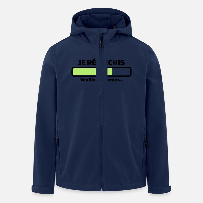 je réfléchis veuillez patienter - Veste softshell homme en polyester recyclé Stanley/Stella - marine