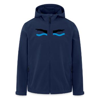 swimming - Men’s Recycled Softshell Jacket by Stanley/Stella - navy - Front - AI Model Male 185 light (185cm)