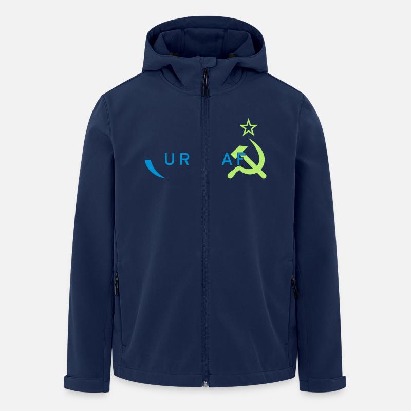 Logo URSS/ URSSAF Vert & Bleu - Veste softshell homme en polyester recyclé Stanley/Stella - marine