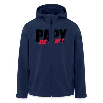 Papy de ouf ! - Veste softshell homme en polyester recyclé Stanley/Stella - marine - Devant - AI Model Male 185 light (185cm)