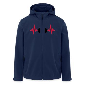 pulse frequency hantel cool design heart beat trai - Men’s Recycled Softshell Jacket by Stanley/Stella - navy - Front - AI Model Male 185 light (185cm)