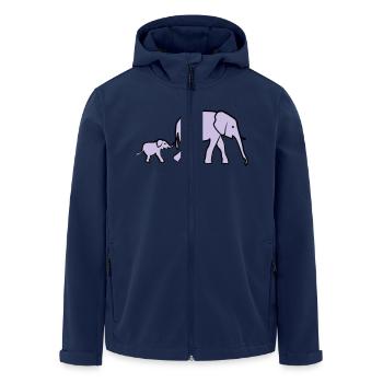 Elephant mother and baby - Men’s Recycled Softshell Jacket by Stanley/Stella - navy - Front - AI Model Male 185 light (185cm)