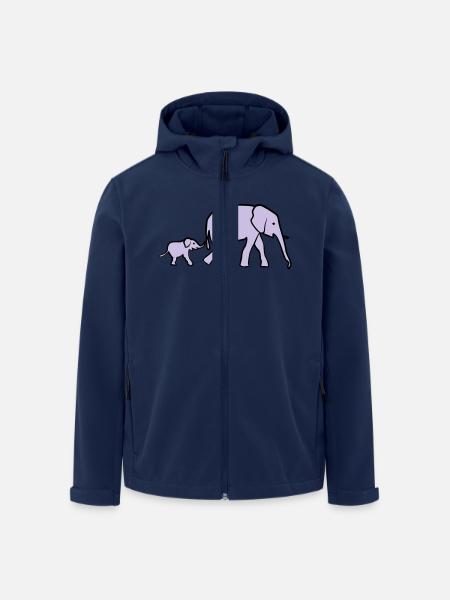 Elefant, Elefanten - Recycelte Männer Softshell-Jacke von Stanley/Stella - Navy