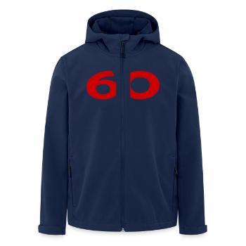 60. 60 JAHRE. 60-JÄHRIGES JUBILÄUM. 60. GEBURTSTAG. - Recycelte Männer Softshell-Jacke von Stanley/Stella - Navy - Vorne - AI Model Male 185 light (185cm)