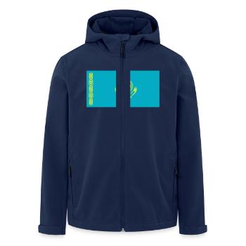 Kasachstan Flagge / Drapeau Kasachstan - Recycelte Männer Softshell-Jacke von Stanley/Stella - Navy - Vorne - AI Model Male 185 light (185cm)
