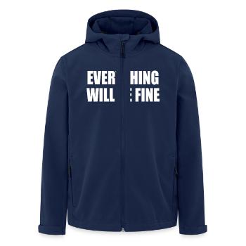 everything will be fine - Men’s Recycled Softshell Jacket by Stanley/Stella - navy - Front - AI Model Male 185 light (185cm)