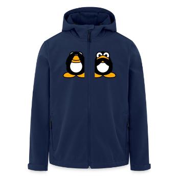 2 Penguins Talking Nothing See Mute Blind Friends - Men’s Recycled Softshell Jacket by Stanley/Stella - navy - Front - AI Model Male 185 light (185cm)