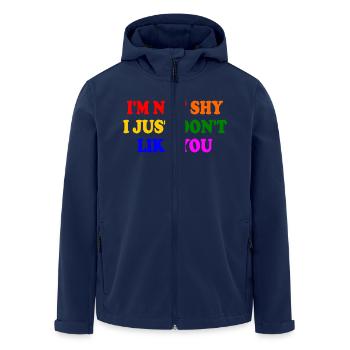 i'm not shy i just don't like you - Men’s Recycled Softshell Jacket by Stanley/Stella - navy - Front - AI Model Male 185 light (185cm)