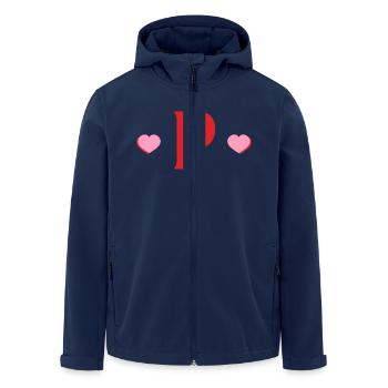 Letter p red hearts - Men’s Recycled Softshell Jacket by Stanley/Stella - navy - Front - AI Model Male 185 light (185cm)