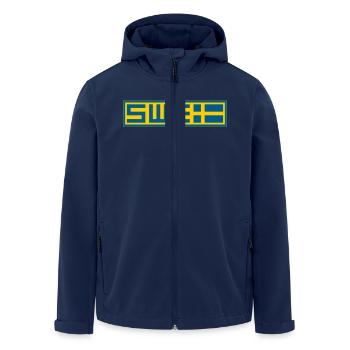 Schwedisch - Recycelte Männer Softshell-Jacke von Stanley/Stella - Navy - Vorne - AI Model Male 185 light (185cm)