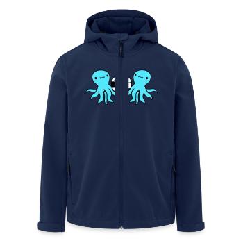 2 amis de l’équipe Octopus jouant au football, au ballon et au ballon - Veste softshell homme en polyester recyclé Stanley/Stella - marine - Devant - AI Model Male 185 light (185cm)