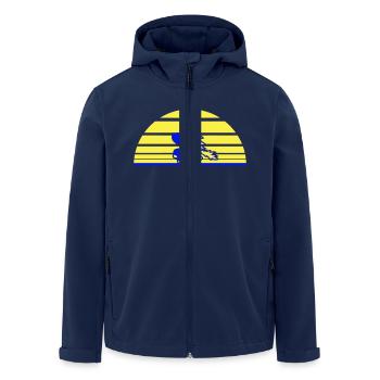 Unicorn Jumps Sun Stripe Cute Cool Silhouette - Men’s Recycled Softshell Jacket by Stanley/Stella - navy - Front - AI Model Male 185 light (185cm)