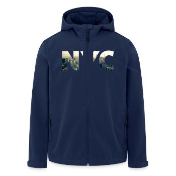 nyc New York City - Recycelte Männer Softshell-Jacke von Stanley/Stella - Navy - Vorne - AI Model Male 185 light (185cm)
