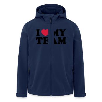 I love my Team - Recycelte Männer Softshell-Jacke von Stanley/Stella - Navy - Vorne - AI Model Male 185 light (185cm)