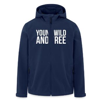 YOUNG AND FREE - Recycelte Männer Softshell-Jacke von Stanley/Stella - Navy - Vorne - AI Model Male 185 light (185cm)