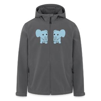 Les éléphants dans l'amour - Veste softshell homme en polyester recyclé Stanley/Stella - charbon - Devant - AI Model Male 185 light (185cm)