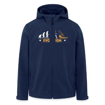 Windsurfen Evolution - orange/weiss - Recycelte Männer Softshell-Jacke von Stanley/Stella - Navy - Vorne - AI Model Male 185 light (185cm)