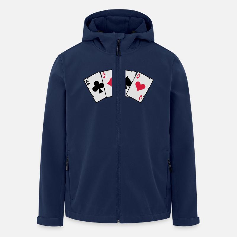 poker aces - Recycelte Männer Softshell-Jacke Discoverer von Stanley/Stella - Navy