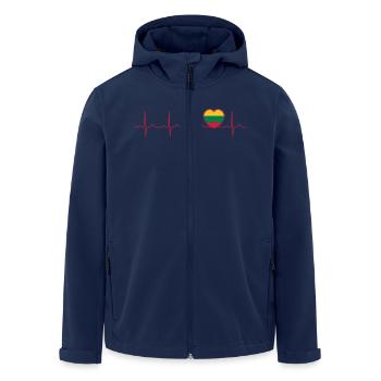 Litauen Flagge Herzschlag - Nation - Fahne - Herz - Recycelte Männer Softshell-Jacke von Stanley/Stella - Navy - Vorne - AI Model Male 185 light (185cm)