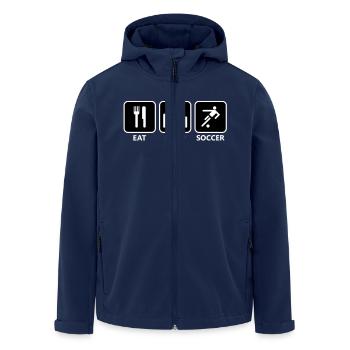 Fußball - Recycelte Männer Softshell-Jacke von Stanley/Stella - Navy - Vorne - AI Model Male 185 light (185cm)