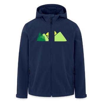 Berge - Recycelte Männer Softshell-Jacke von Stanley/Stella - Navy - Vorne - AI Model Male 185 light (185cm)