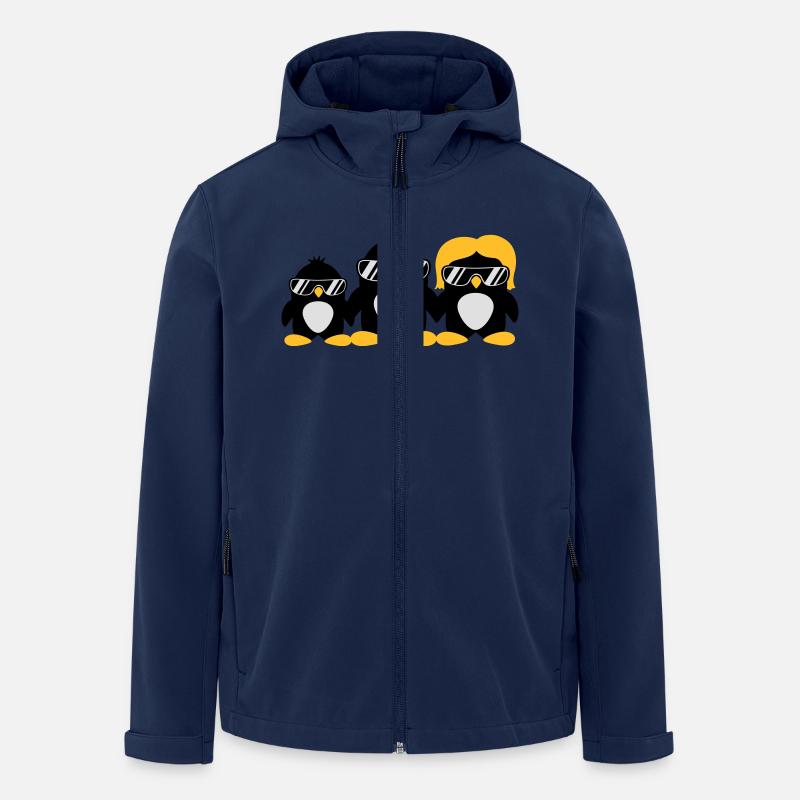 Cool Penguin Family - Recycelte Männer Softshell-Jacke von Stanley/Stella - Navy