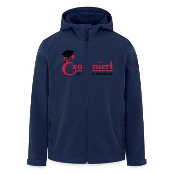 examiniert - jetzt wird delegiert - Recycelte Männer Softshell-Jacke von Stanley/Stella - Navy - Vorne - AI Model Male 185 light (185cm)