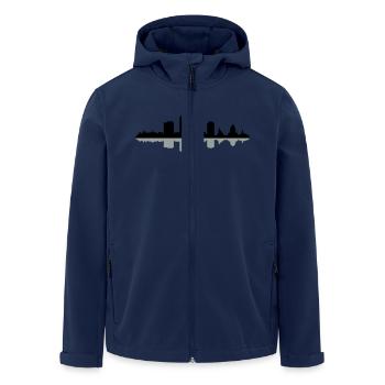 Skyline Leipzig - Recycelte Männer Softshell-Jacke von Stanley/Stella - Navy - Vorne - AI Model Male 185 light (185cm)