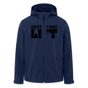 Shut Up And Lift - Men’s Recycled Softshell Jacket by Stanley/Stella - navy - Front - AI Model Male 185 light (185cm)