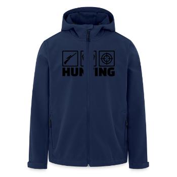 Hunting - Men’s Recycled Softshell Jacket by Stanley/Stella - navy - Front - AI Model Male 185 light (185cm)