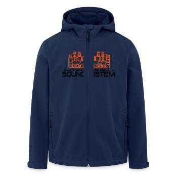 support your local soundsystem - Men’s Recycled Softshell Jacket by Stanley/Stella - navy - Front - AI Model Male 185 light (185cm)