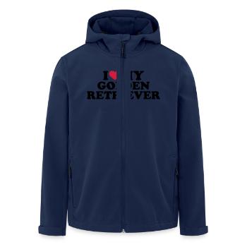 Golden Retriever - Recycelte Männer Softshell-Jacke von Stanley/Stella - Navy - Vorne - AI Model Male 185 light (185cm)