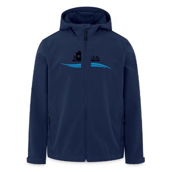 Hausboot Wasser - Recycelte Männer Softshell-Jacke von Stanley/Stella - Navy - Vorne - AI Model Male 185 light (185cm)