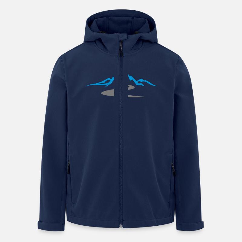 Landschaft - Berge Straße - Recycelte Männer Softshell-Jacke von Stanley/Stella - Navy