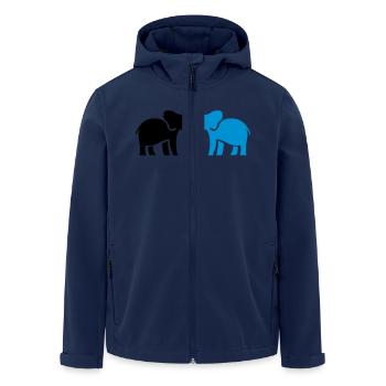 elefanten_2 - Recycelte Männer Softshell-Jacke von Stanley/Stella - Navy - Vorne - AI Model Male 185 light (185cm)
