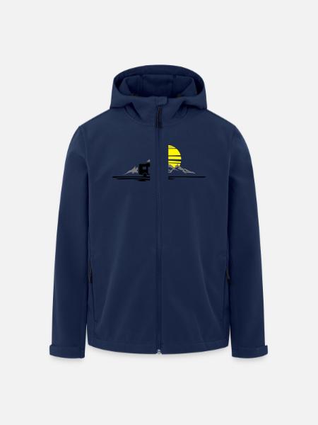 Freizeit - Wohnmobil Berge - Recycelte Männer Softshell-Jacke von Stanley/Stella - Navy