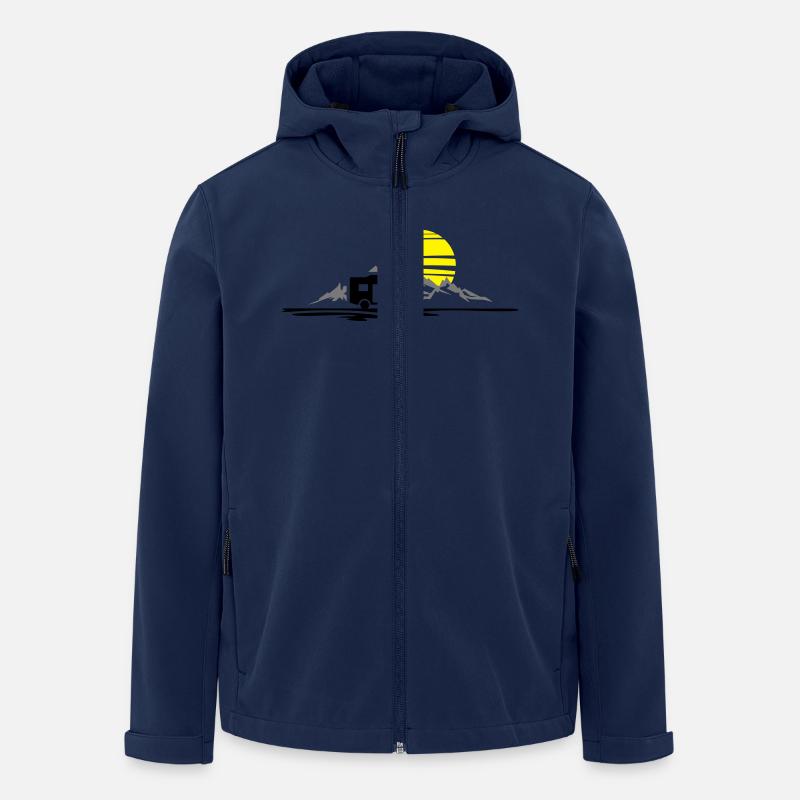 Freizeit - Wohnmobil Berge - Recycelte Männer Softshell-Jacke von Stanley/Stella - Navy