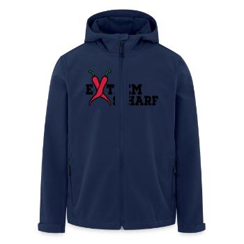 extrem scharf - Recycelte Männer Softshell-Jacke von Stanley/Stella - Navy - Vorne - AI Model Male 185 light (185cm)