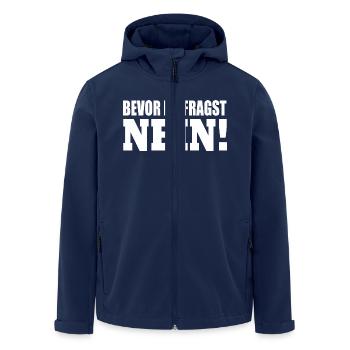 bevor du fragst nein - Recycelte Männer Softshell-Jacke von Stanley/Stella - Navy - Vorne - AI Model Male 185 light (185cm)