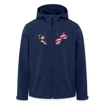 Malaysia Flag in Malaysia Map MY - Men’s Recycled Softshell Jacket by Stanley/Stella - navy - Front - AI Model Male 185 light (185cm)