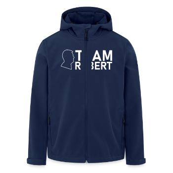 team robert kopf weiss - Recycelte Männer Softshell-Jacke von Stanley/Stella - Navy - Vorne - AI Model Male 185 light (185cm)
