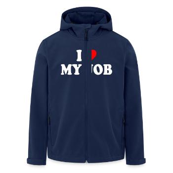 I love my job - Men’s Recycled Softshell Jacket by Stanley/Stella - navy - Front - AI Model Male 185 light (185cm)